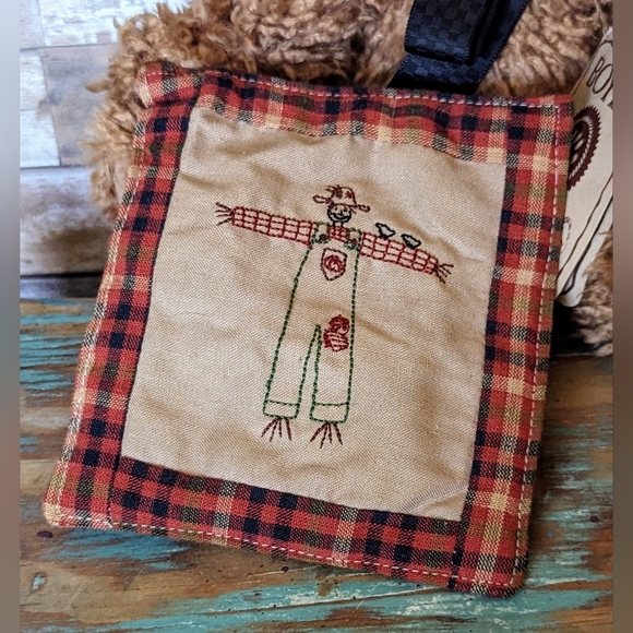 Boyds Bears "Abner Harvestbeary #904437 Plush Teddy w Scarecrow Quilt - Picture 2 of 12